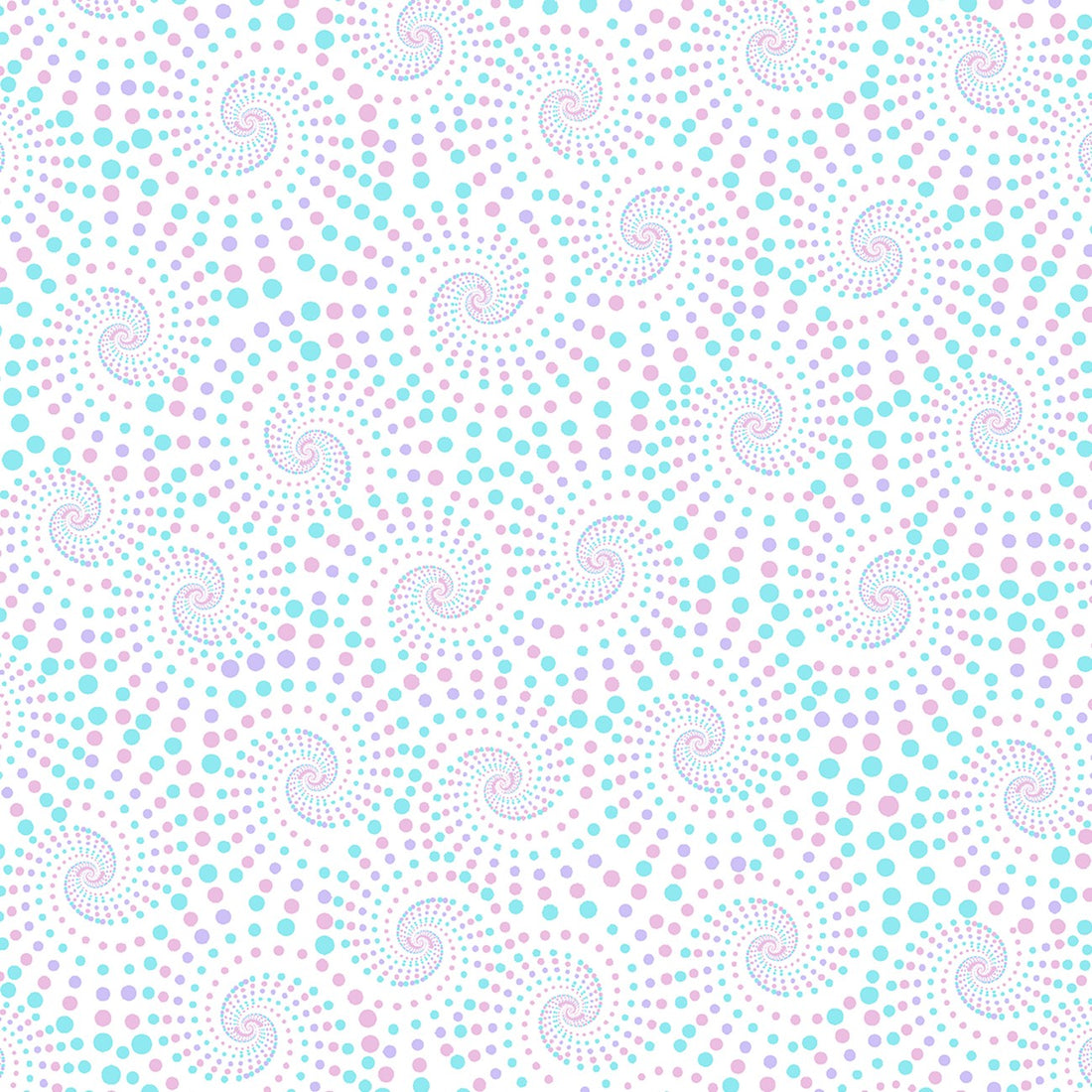 Dotted Spiral in Pastel/Multi quilting fabric by Benartex