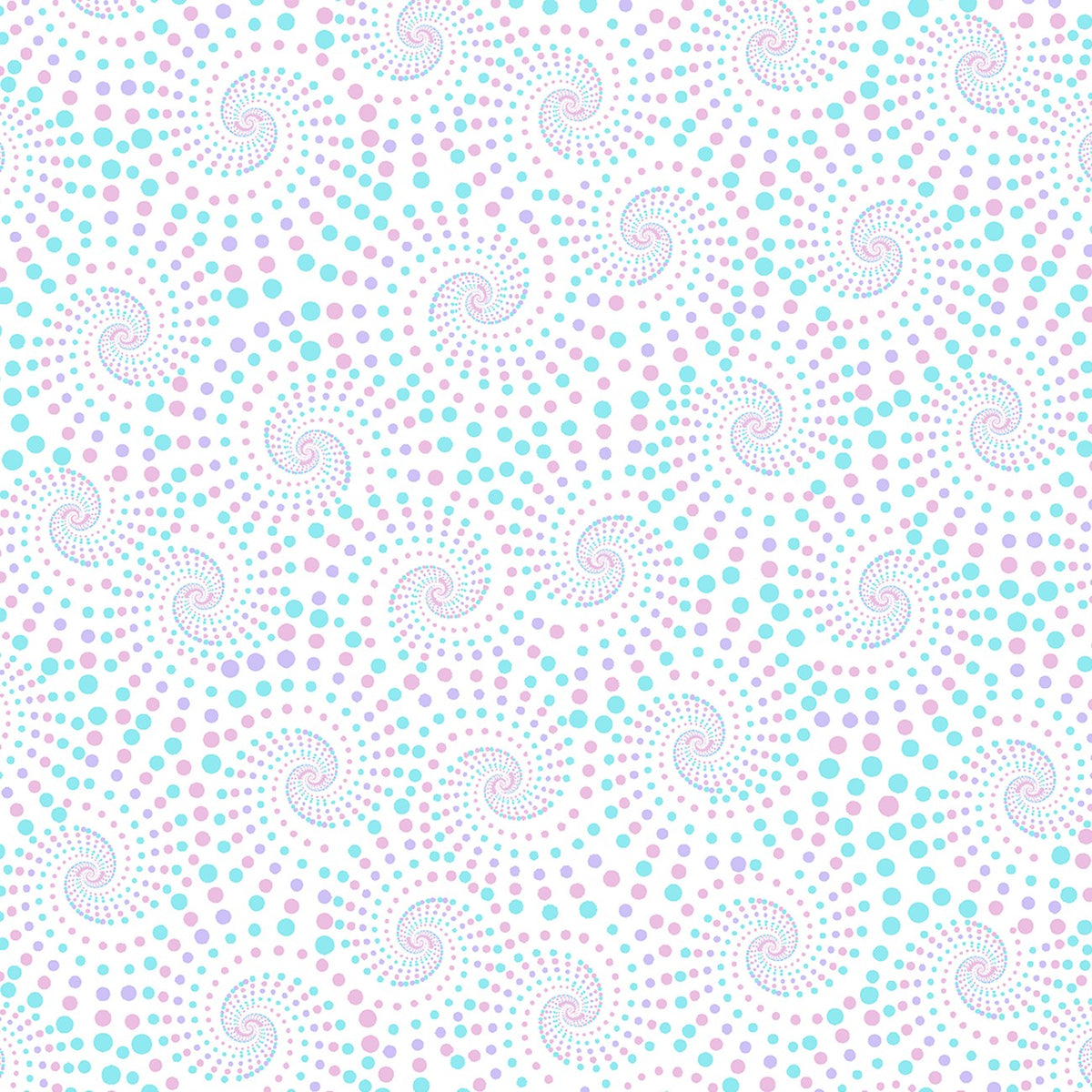 Dotted Spiral in Pastel/Multi quilting fabric by Benartex