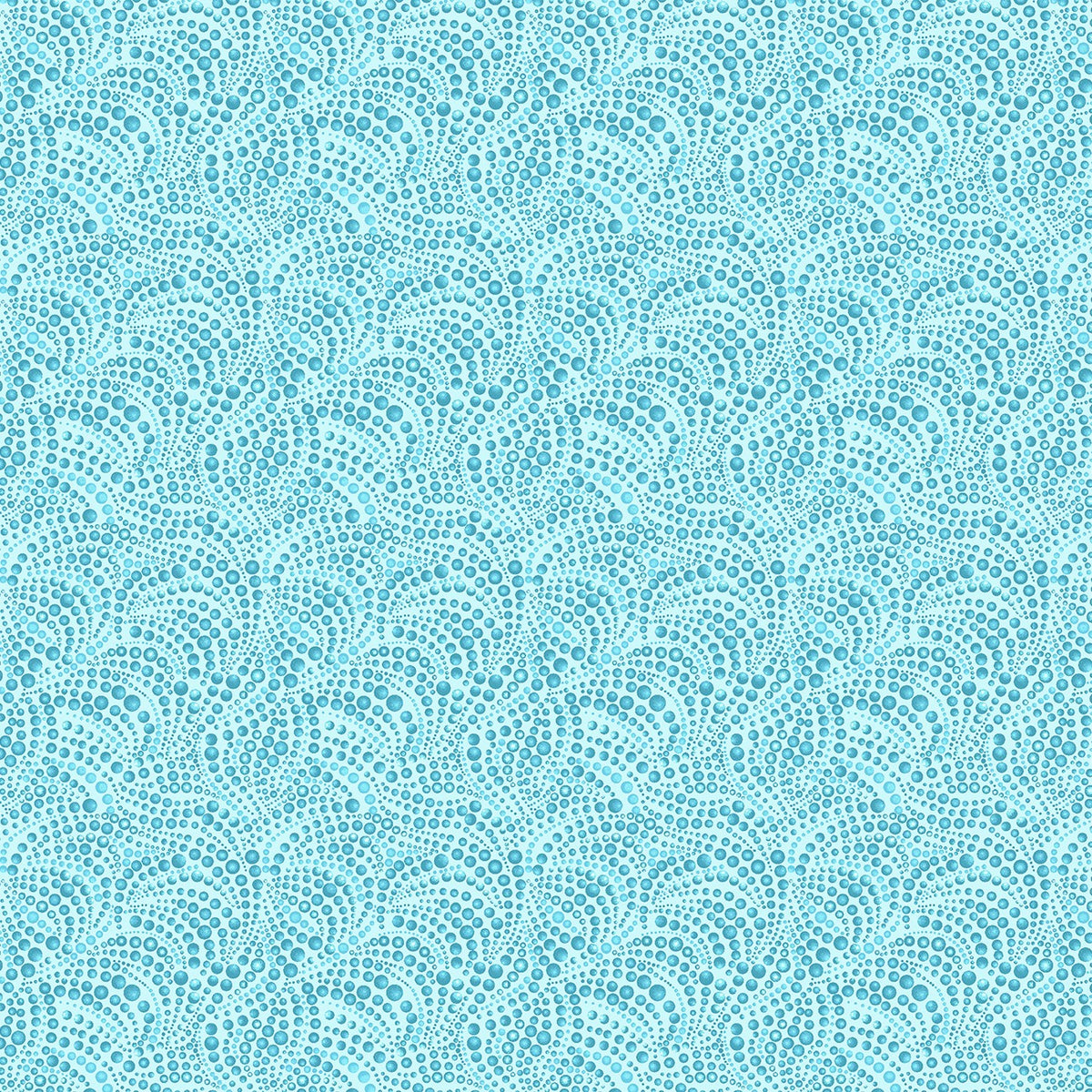 Beaded Swirls Tonal in Light Teal quilting fabric by Benartex
