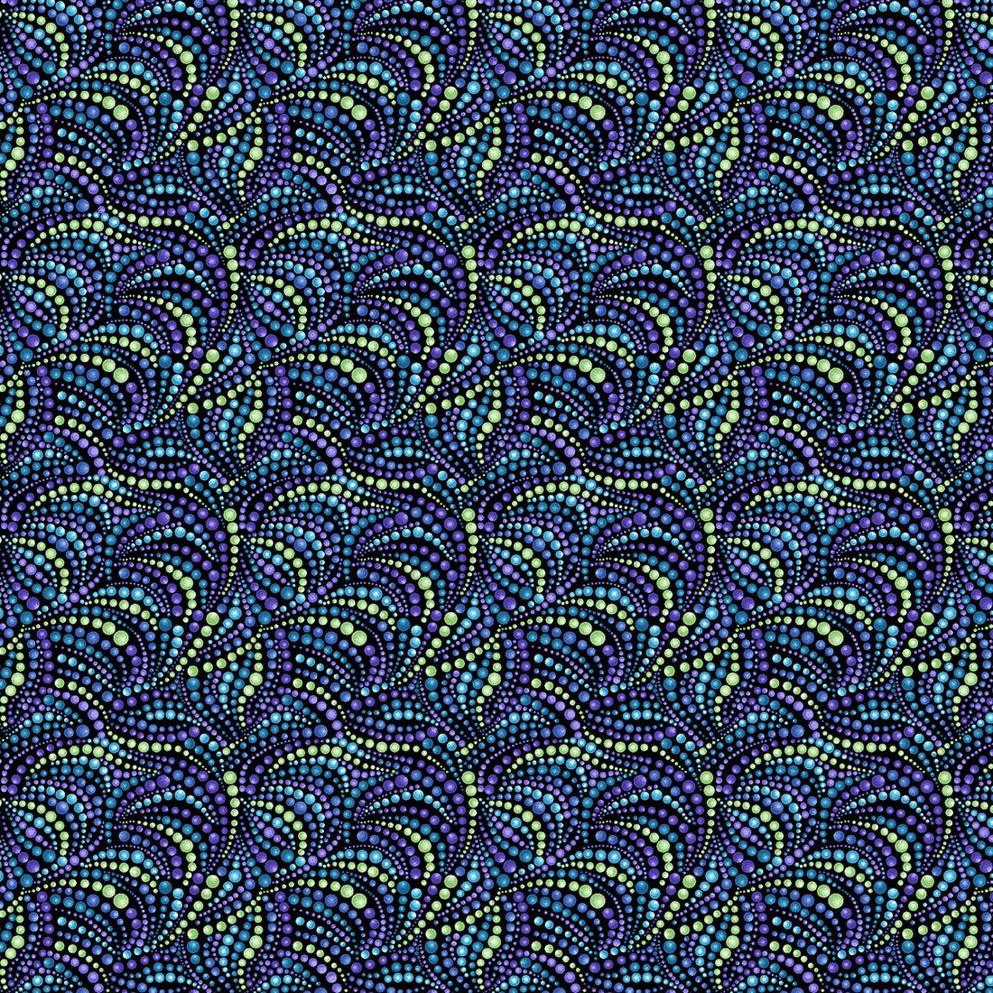 Beaded Swirls in Multi quilting fabric by Benartex