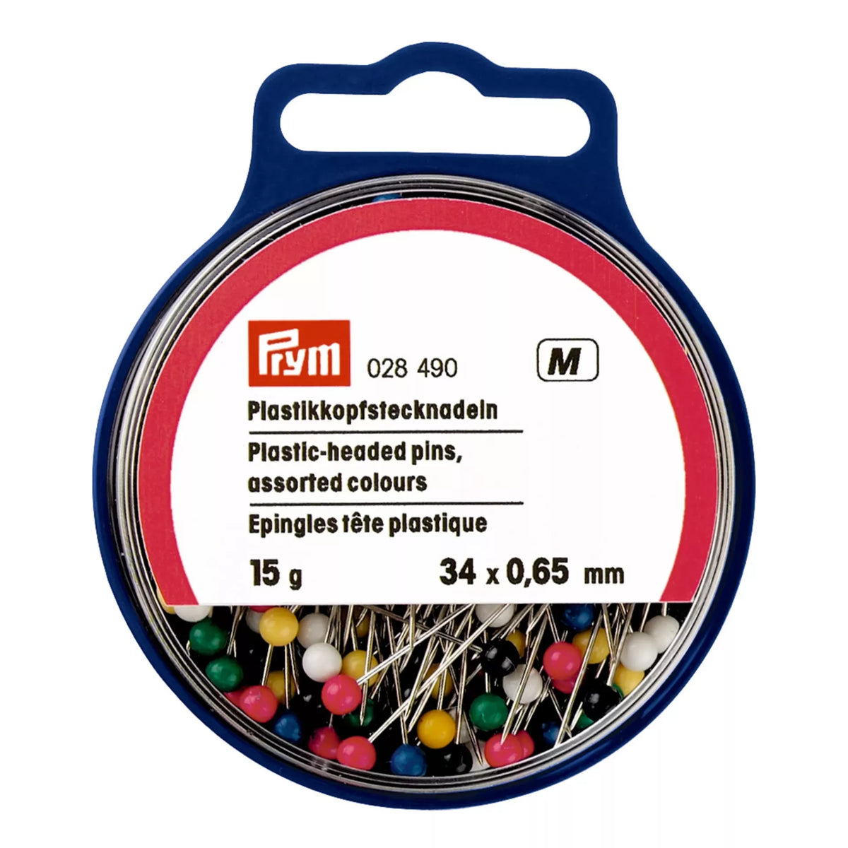 Prym Plastic-Headed Pins - 0.65 × 34 mm