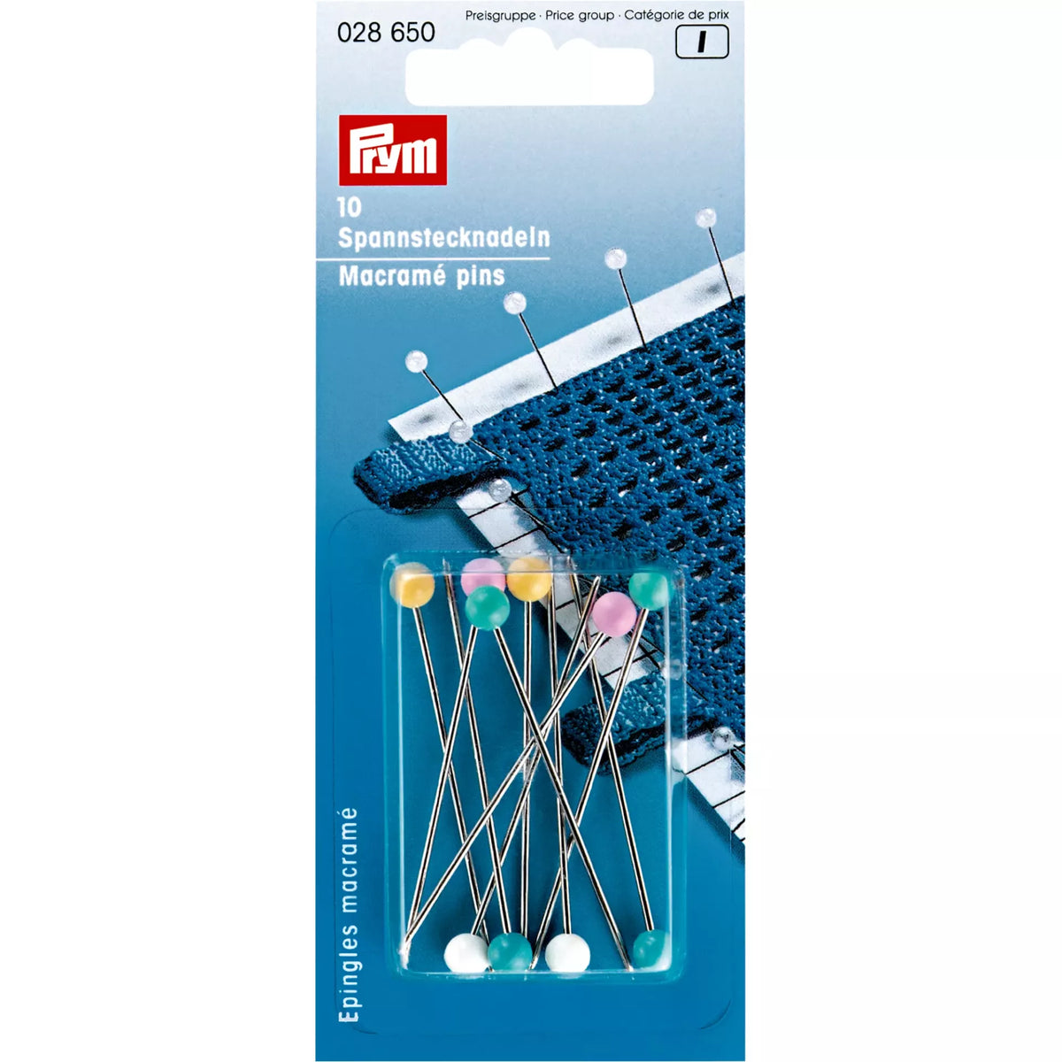 Prym Macrame Pins - Silver / Assorted
