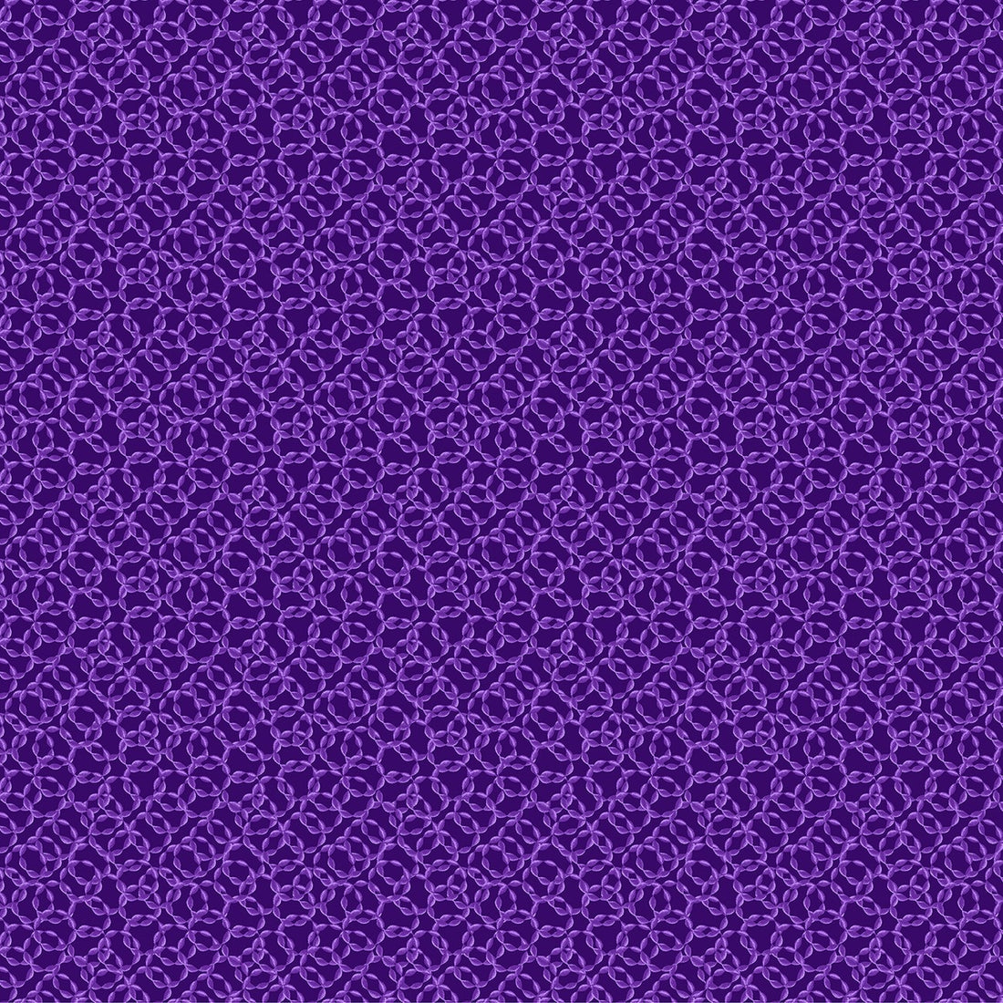 Interlocking Rings in Dark Purple quilting fabric by Benartex