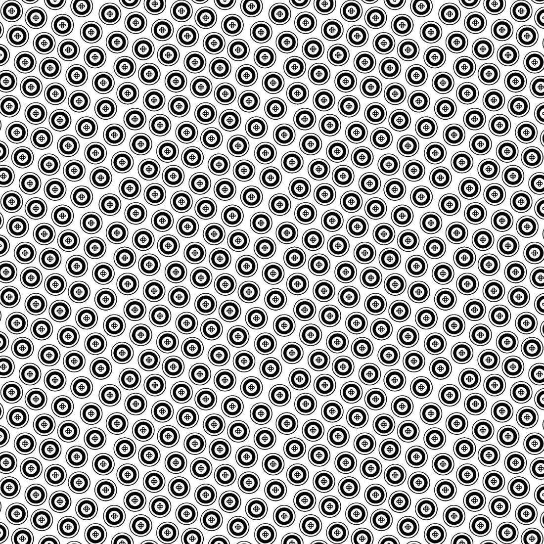 Dotty Buttons in White/Black quilting fabric by Benartex