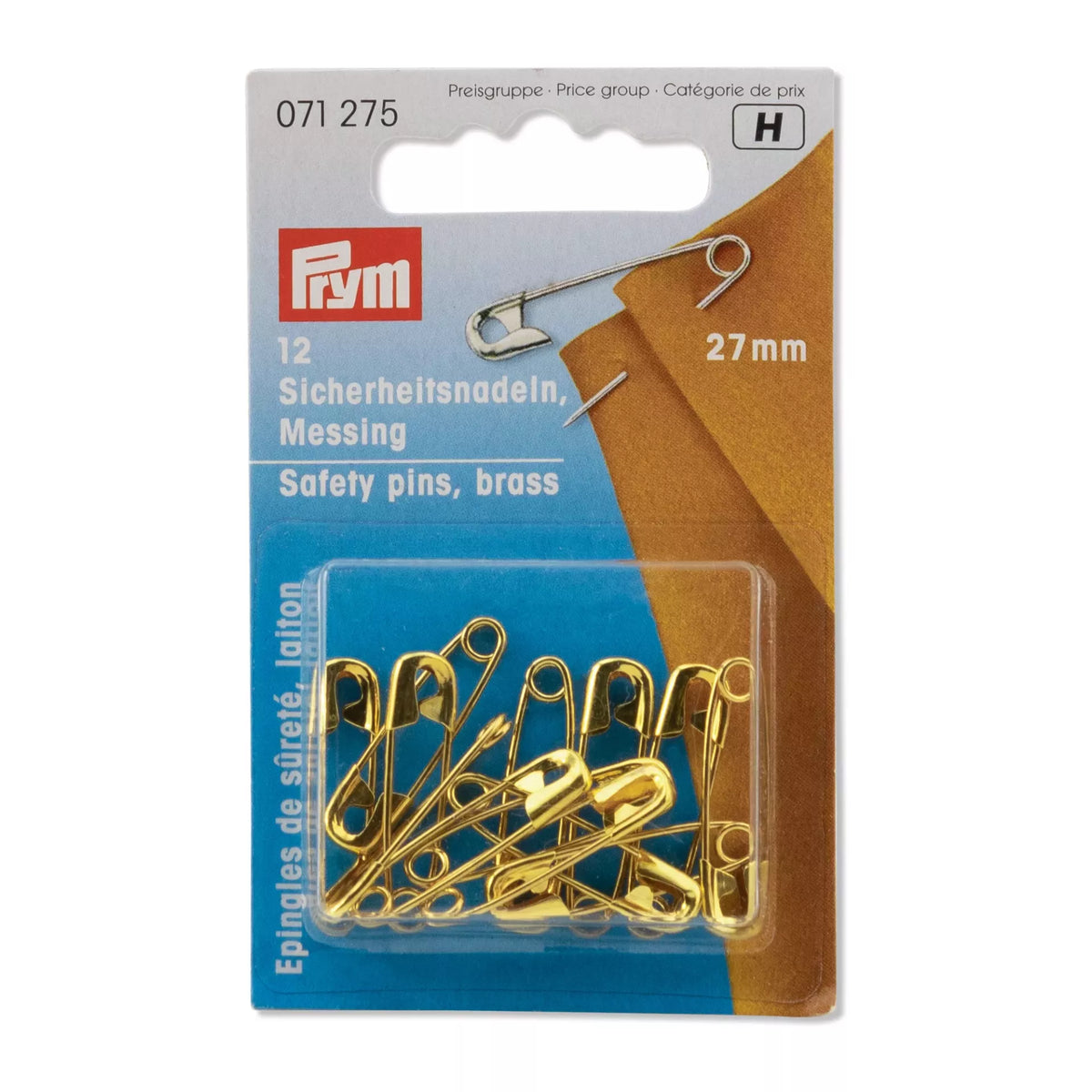 Prym Safety Pins - Brass With Coil