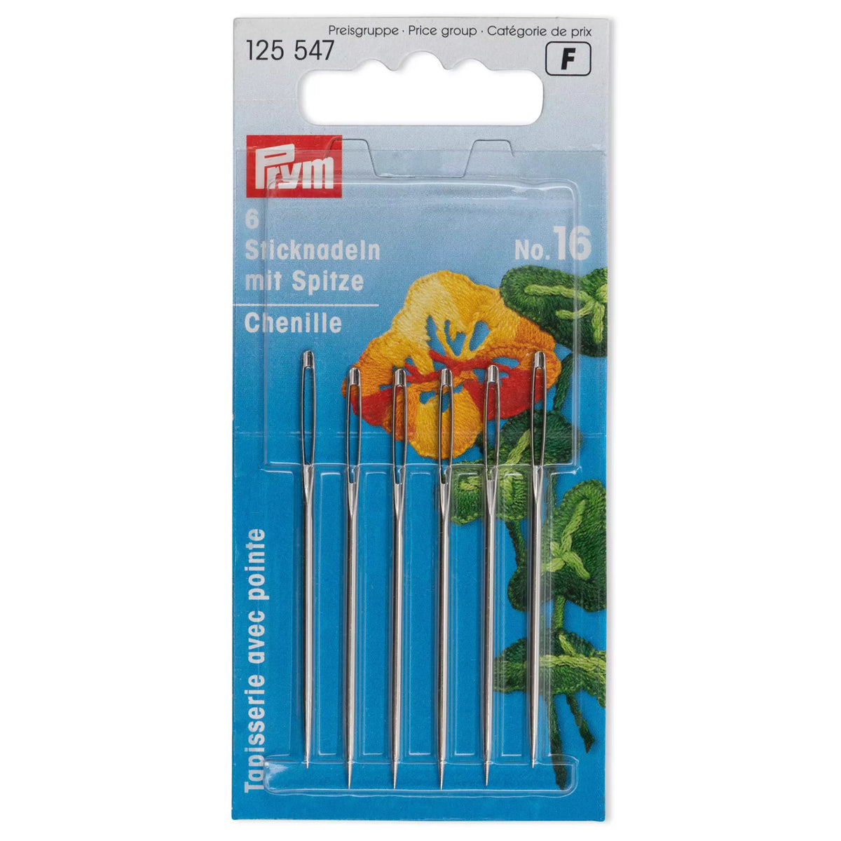 Prym Chenille Needles with Sharp Point (Pack) - No.16 (1.60 × 55 mm)