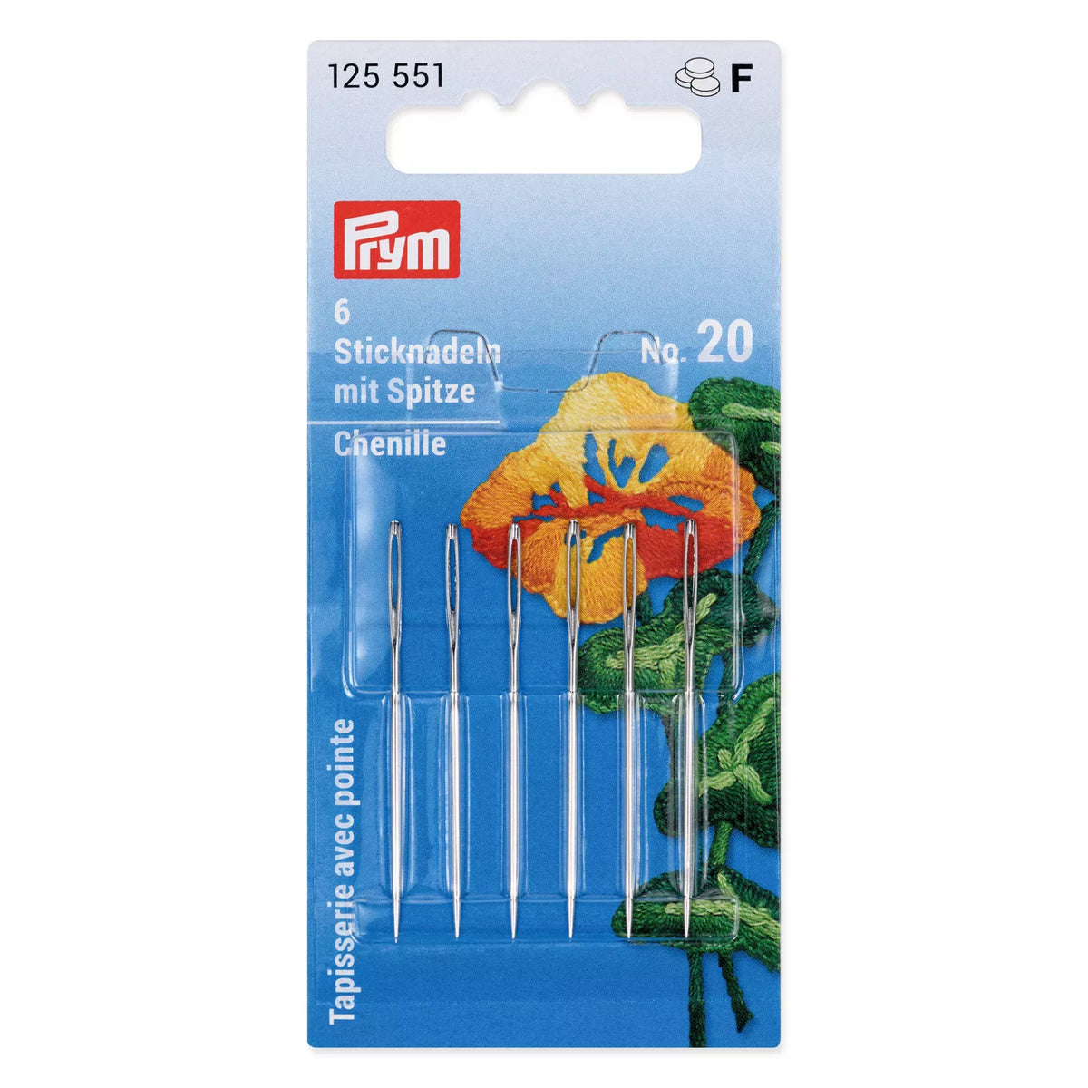 Prym Chenille Needles with Sharp Point (Pack) - No.20 (1.00 × 43 mm)