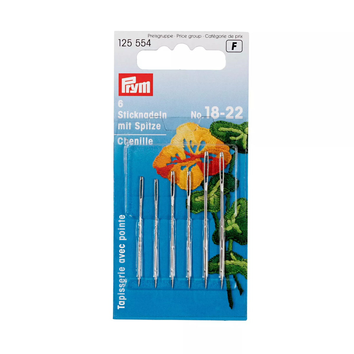 Prym Chenille Needles with Sharp Point (Pack) - No.18–22 (assorted)