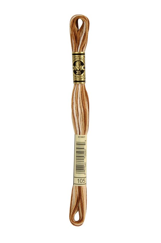 DMC Embroidery Floss (The Brown Shades) (105 - variegated tan/brown)