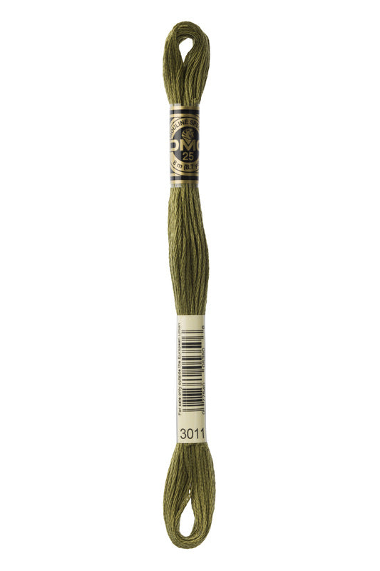 DMC Embroidery Floss (The Green Shades) (3011 - dark khaki green)