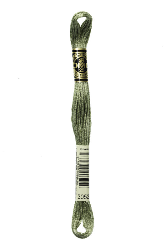 DMC Embroidery Floss (The Green Shades) (3052 - medium green grey)