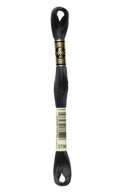 DMC Embroidery Floss (The Grey Shades) (3799 - very dark pewter grey)
