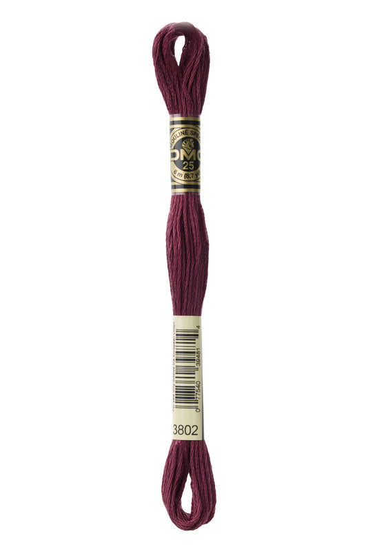 DMC Embroidery Floss (The Purple Shades) (3802 - very dark antique mauve)
