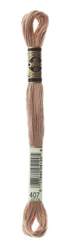 DMC Embroidery Floss (The Brown Shades) (407 - dark desert sand)