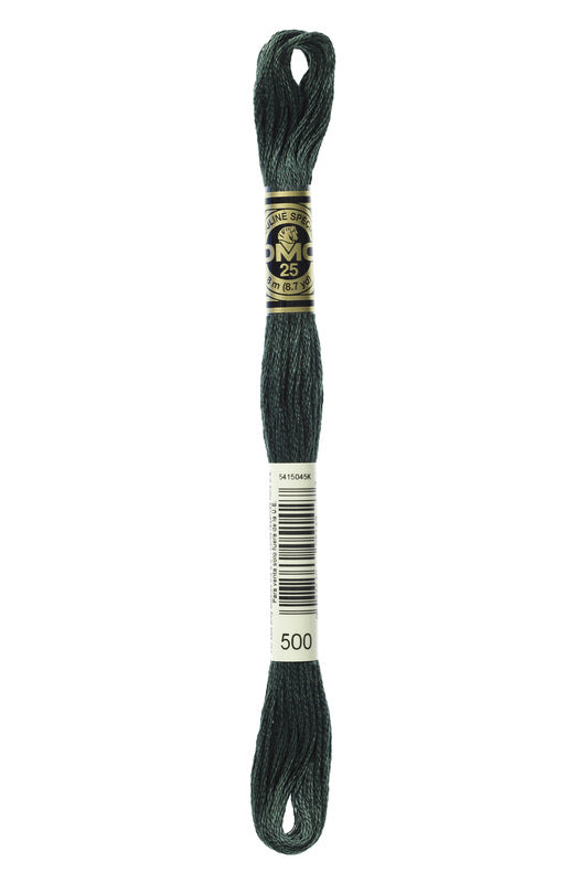 DMC Embroidery Floss (The Green Shades) (500 - very dark blue green)