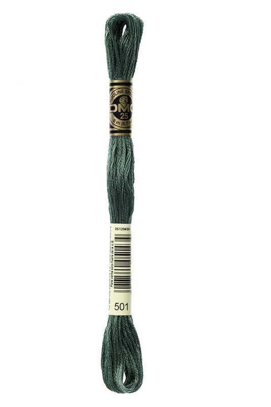 DMC Embroidery Floss (The Green Shades) (501 - dark blue green)