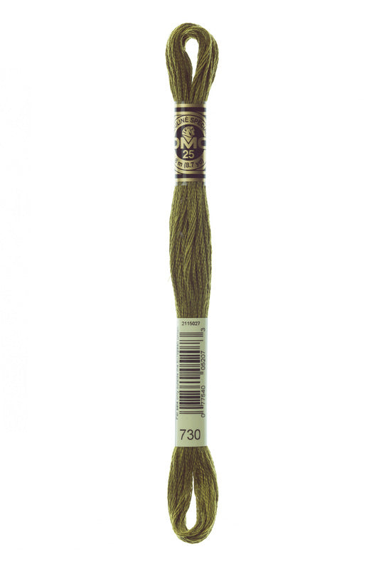 DMC Embroidery Floss (The Green Shades) (730 - very dark olive green)