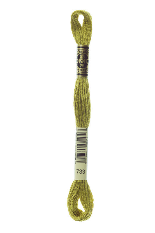 DMC Embroidery Floss (The Green Shades) (733 - medium olive green)