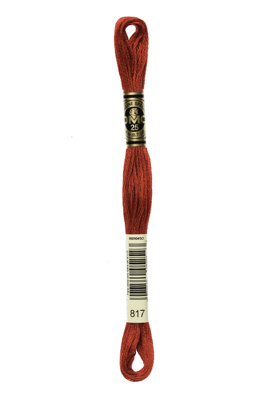 DMC Embroidery Floss (The Red Shades) (817 - very dark coral red)