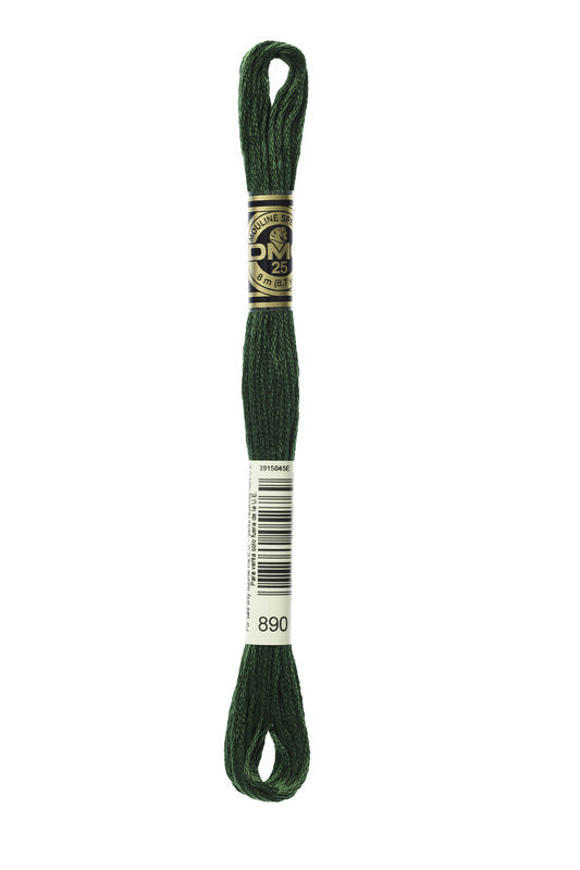 DMC Embroidery Floss (The Green Shades) (890 - ultra dark pistachio green)