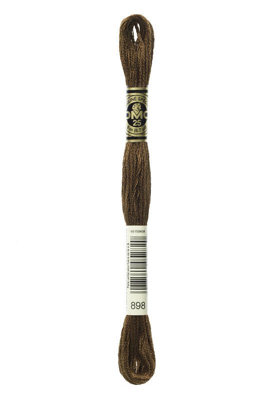 DMC Embroidery Floss (The Brown Shades) (898 - very dark coffee brown)