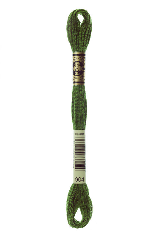 DMC Embroidery Floss (The Green Shades) (904 - very dark parrot green)