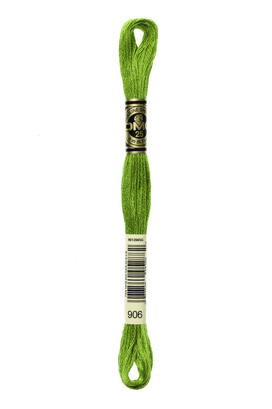 DMC Embroidery Floss (The Green Shades) (906 - medium parrot green)