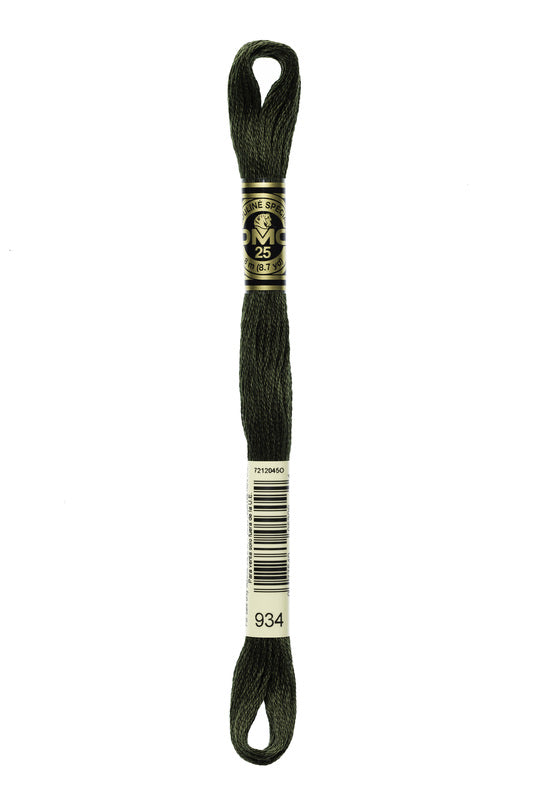 DMC Embroidery Floss (The Green Shades) (934 - black avocado green)