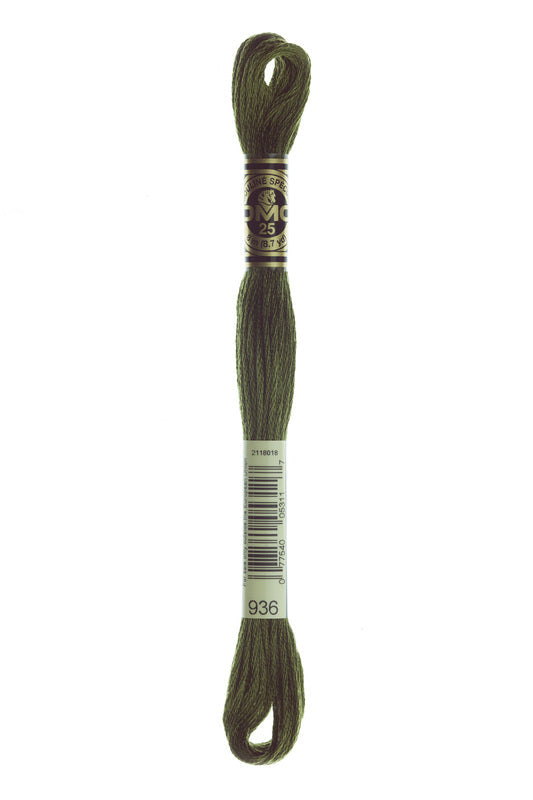 DMC Embroidery Floss (The Green Shades) (936 - very dark avocado green)
