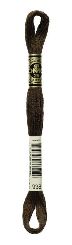 DMC Embroidery Floss (The Brown Shades) (938 - ultra dark coffee brown)