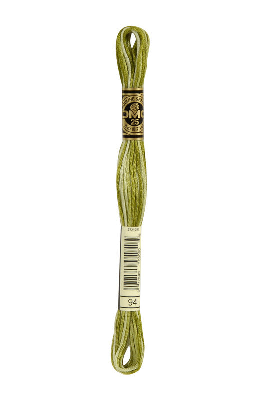DMC Embroidery Floss (The Green Shades) (94 - variegated khaki green)