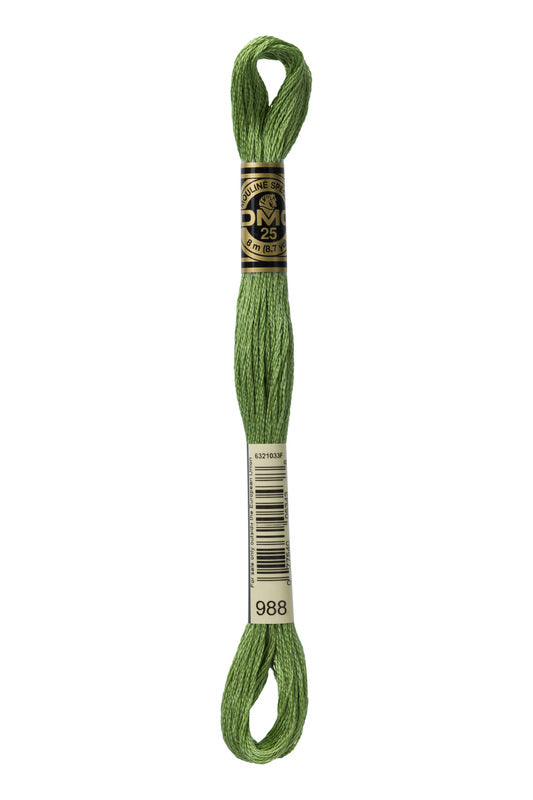 DMC Embroidery Floss (The Green Shades) (988 - medium forest green)