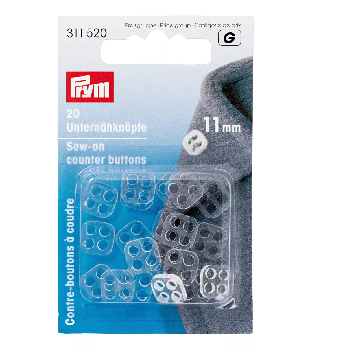 Prym Sew-On Counter Buttons - 11 mm