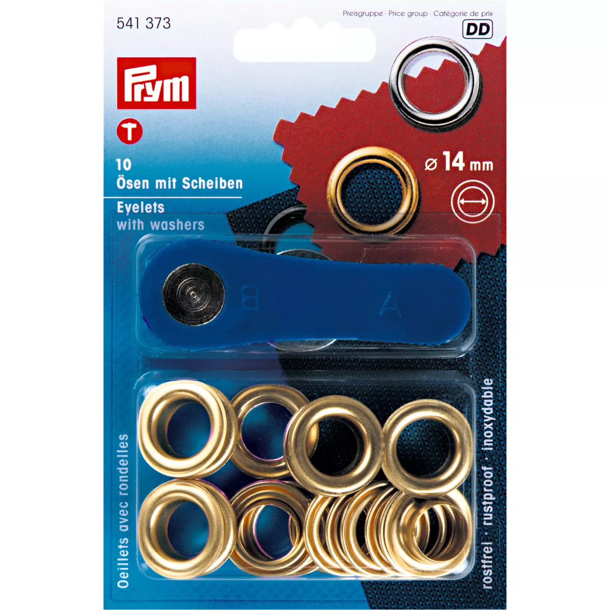 Prym Eyelets with Washers - Gold