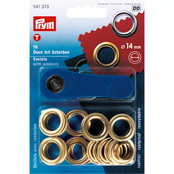 Prym Eyelets with Washers - Gold