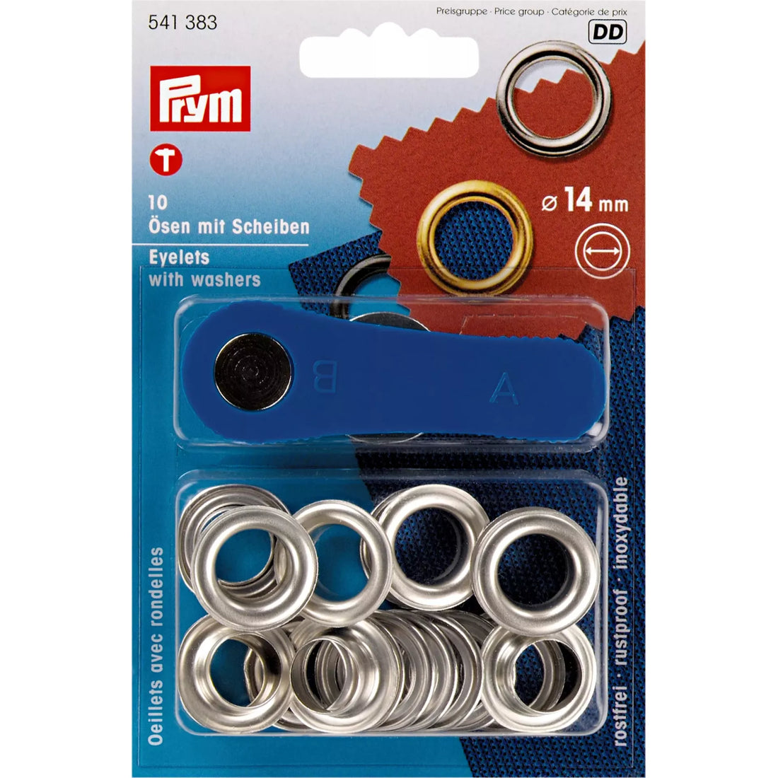 Prym Eyelets with Washers - Gold