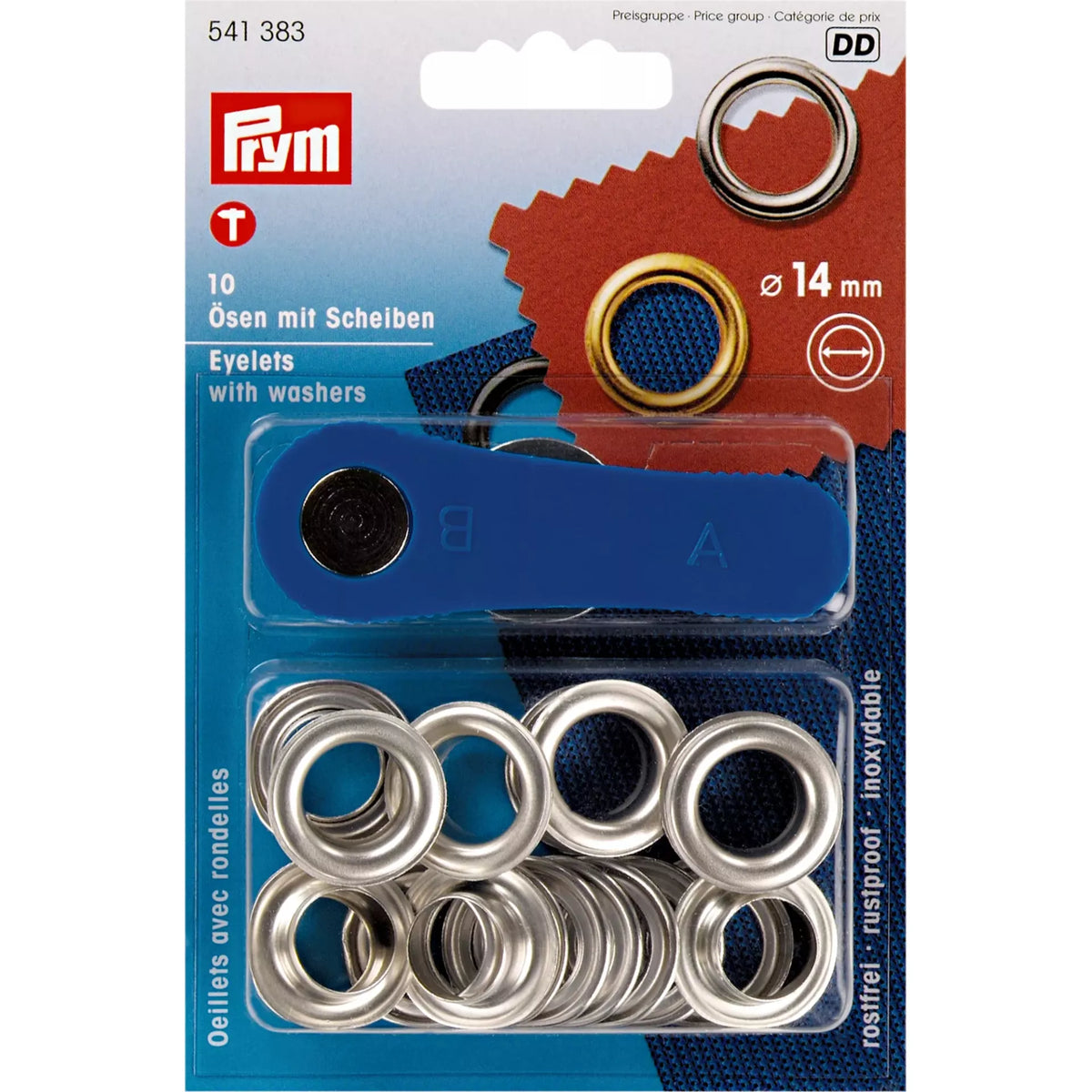 Prym Eyelets with Washers - Silver