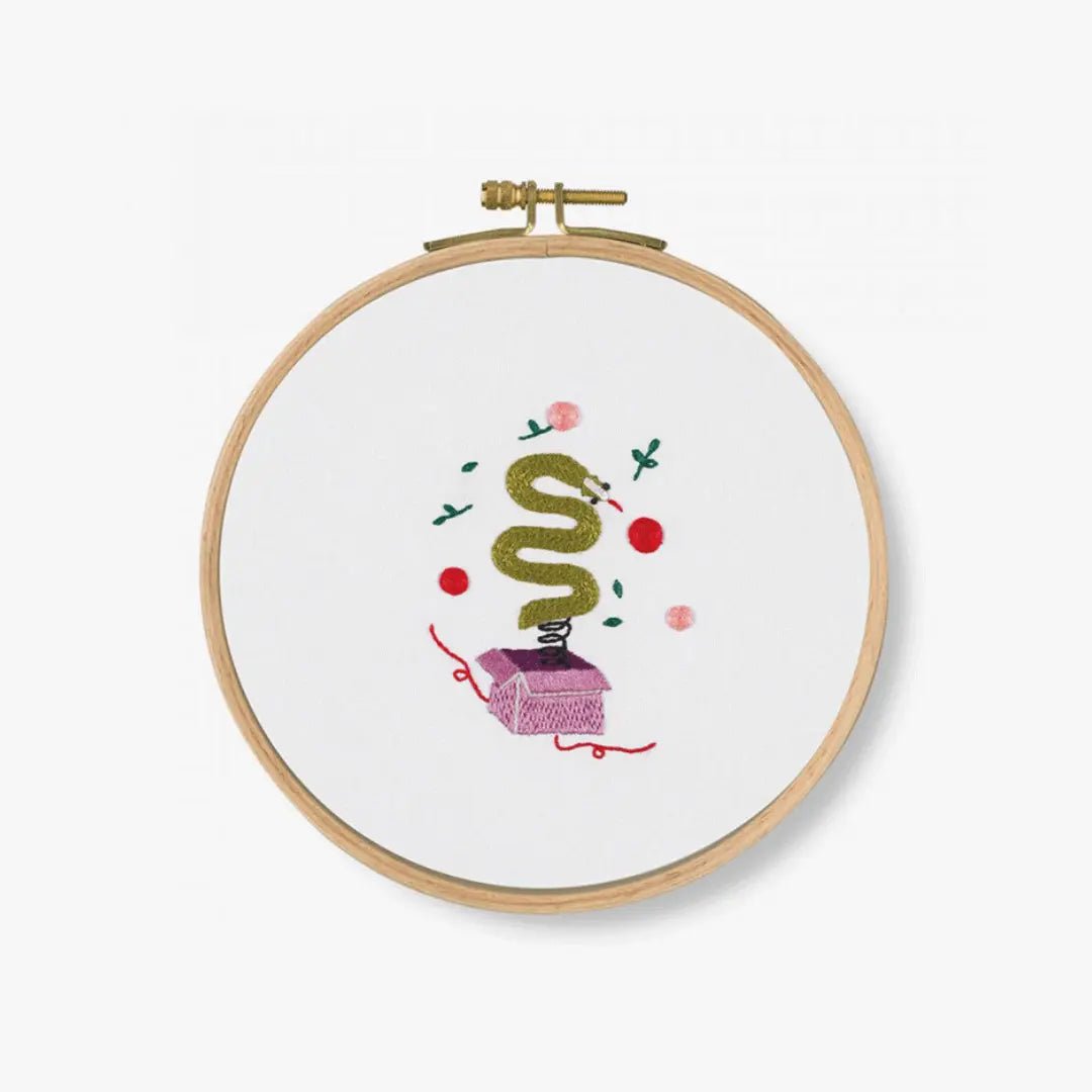 DMC Printed Embroidery Kit - Goofy Animals (Surprise! Snake)
