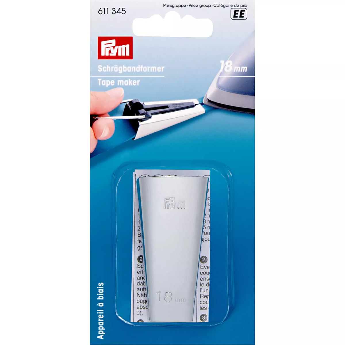 Prym Tape Maker For Folding Bias Binding - 18 mm