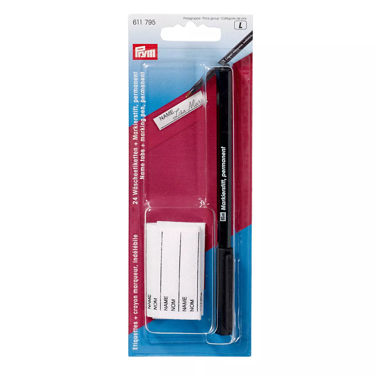 Prym Laundry Marking Tabs with Permanent Marker