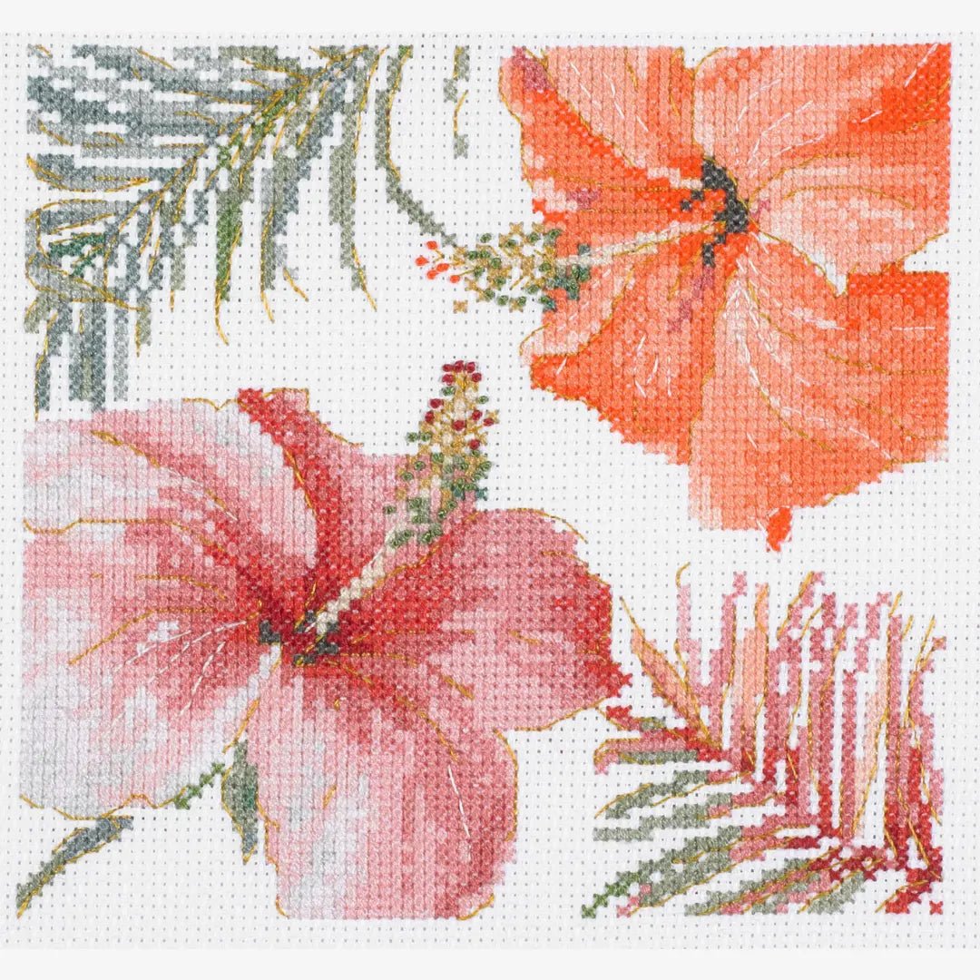 DMC Cross Stitch Kit - Watercolor Flowers (Tropical Blush III)