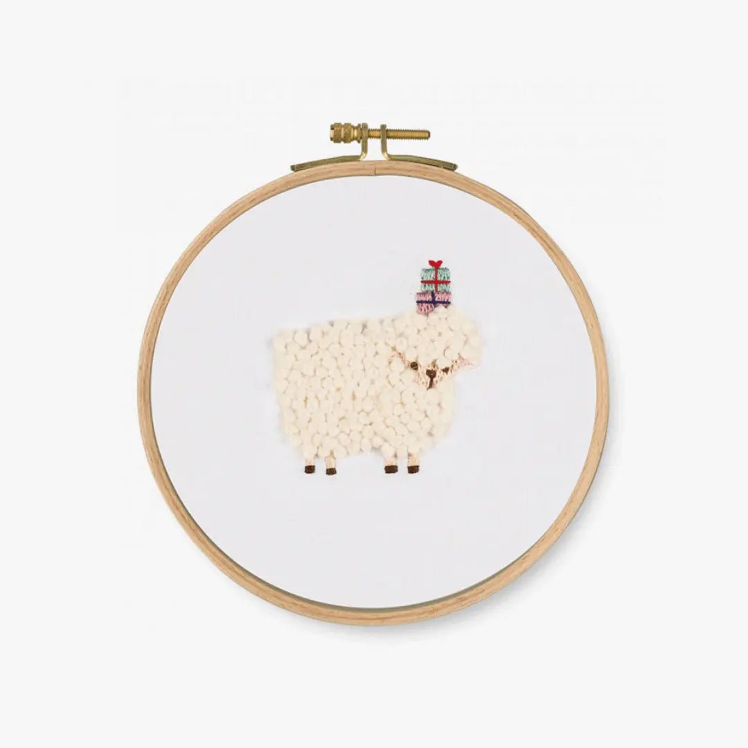 DMC Printed Embroidery Kit - Goofy Animals (For You! Sheep)