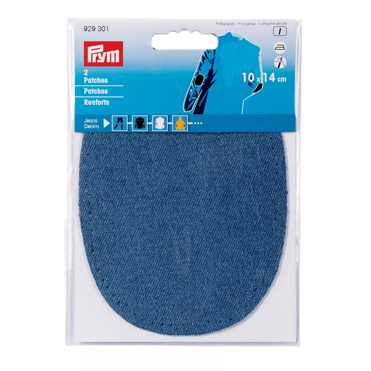 Prym Iron-On Denim Patches - Medium Blue