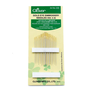 Clover Gold Eye Embroidery Needles (No. 3–9)