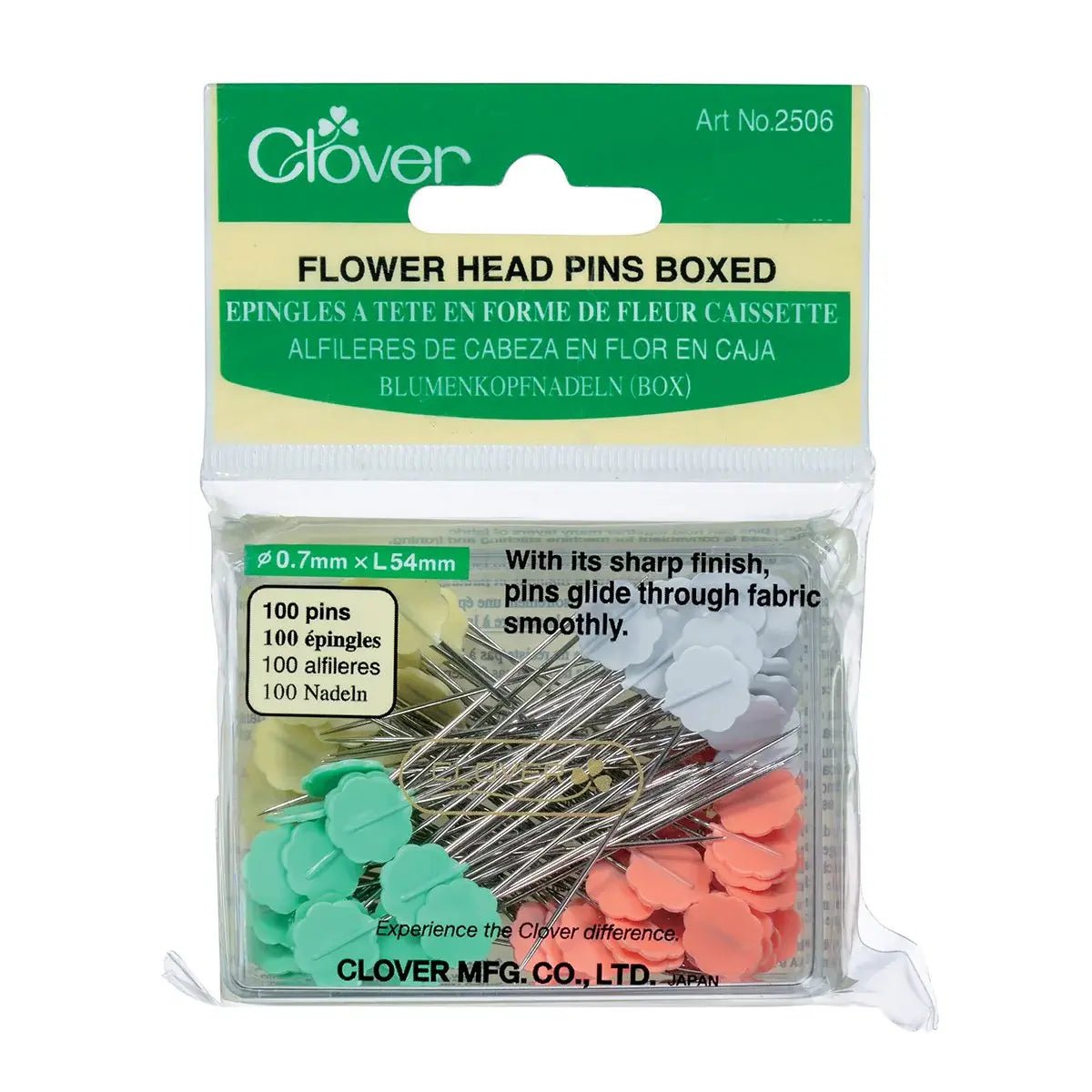 Clover Flower Head Pins (Boxed / 100)
