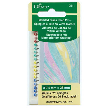 Clover Marbled Glass Head Pins (20-Count)
