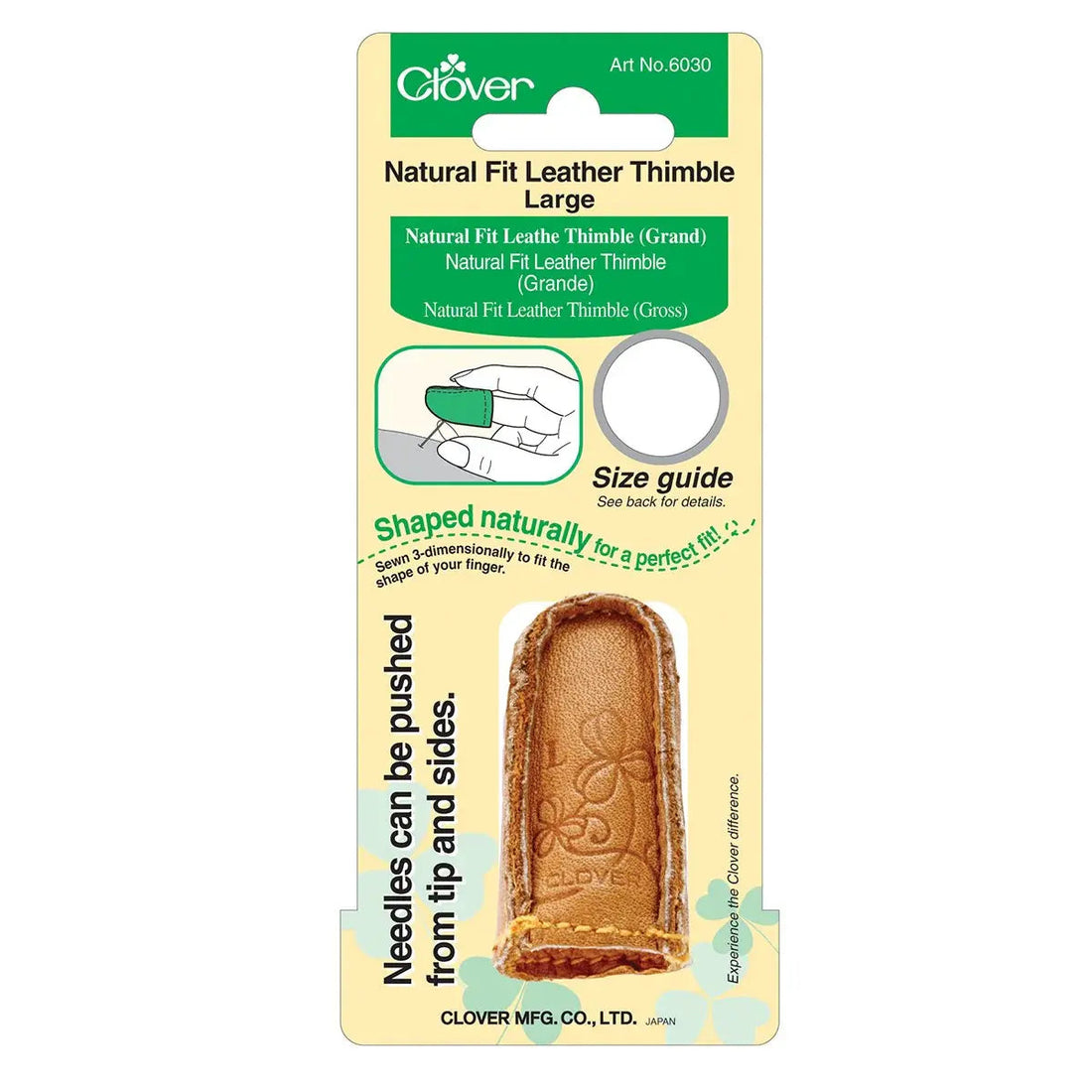 Clover Natural Fit Leather Thimble (Large)