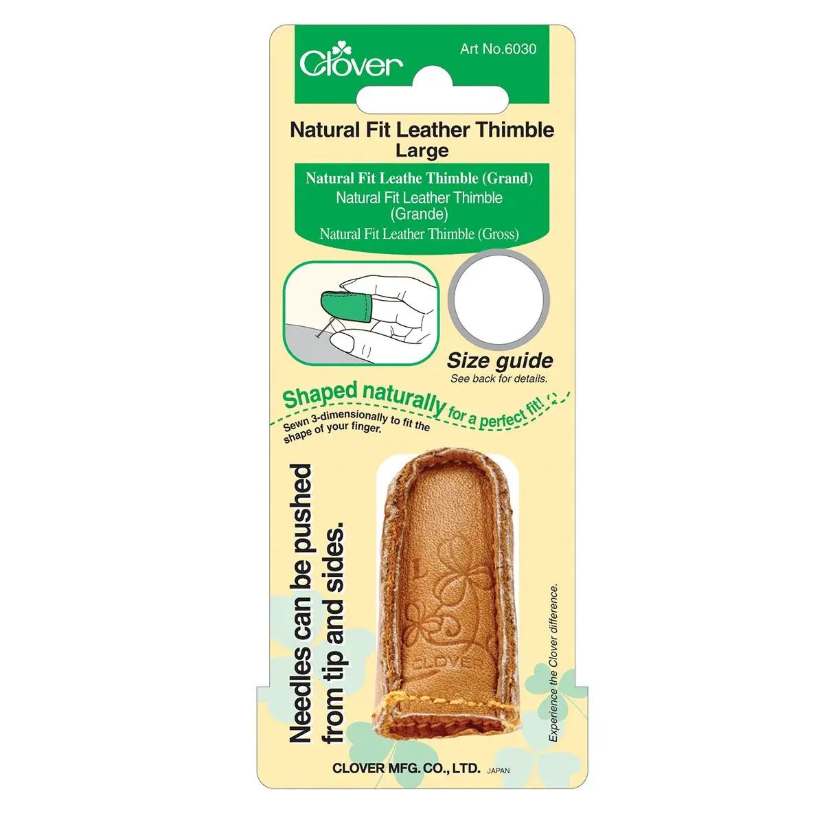 Clover Natural Fit Leather Thimble (Large)