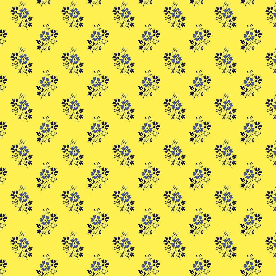 Ditsy in Yellow quilting fabric by Benartex