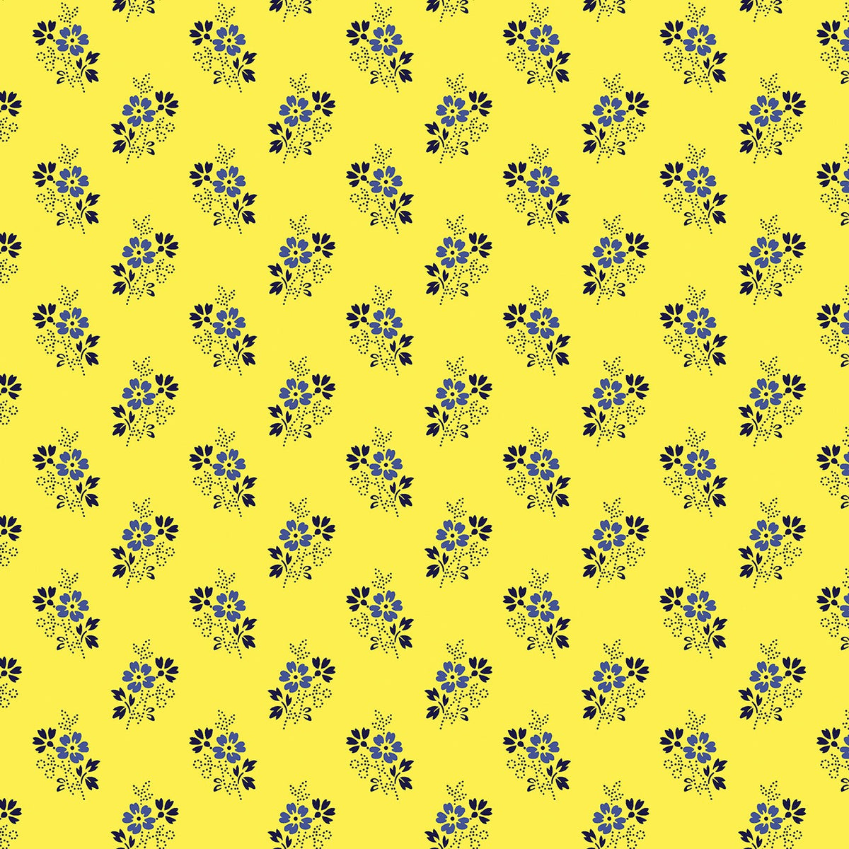 Ditsy in Yellow quilting fabric by Benartex